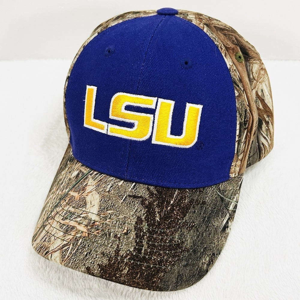 LSU Tigers Captivating Camo Hat Cap Adjustable Strapback‎ Purple NCAA College